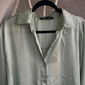 Zara Teal Button-up